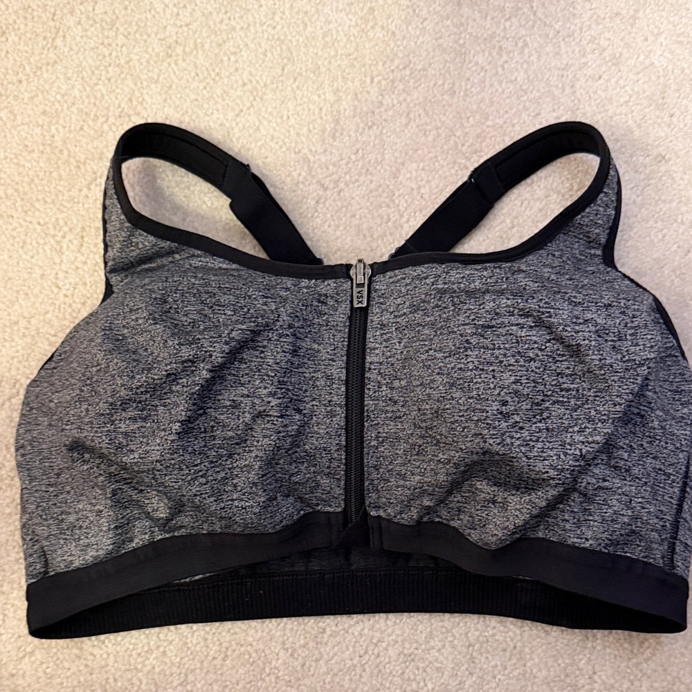 Women's Gray and Black Sports Bra